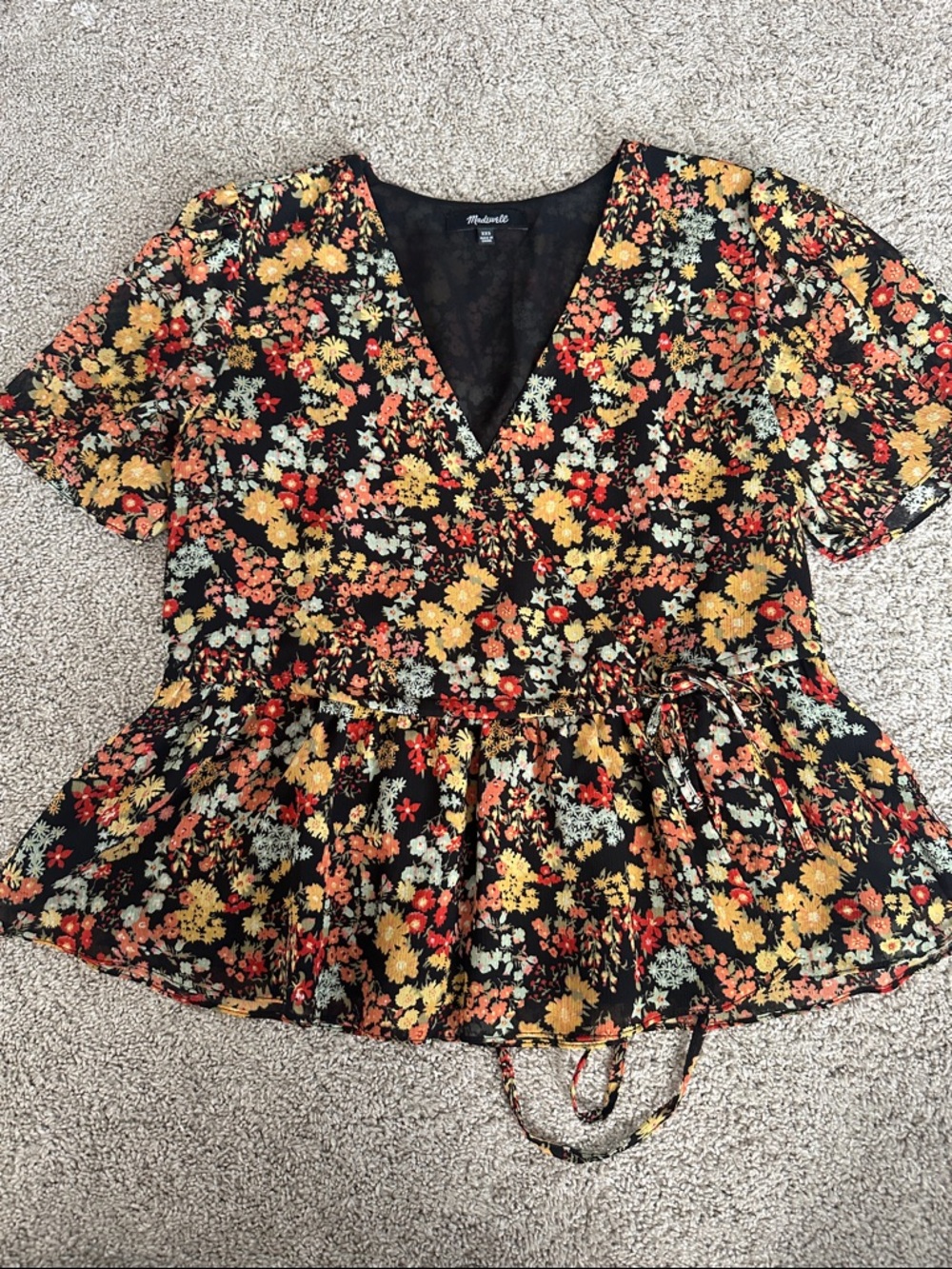 V-Neck Peplum Top